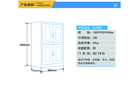 四門帶可視窗pp藥品安全柜(圖1) 四門帶可視窗pp藥品安全柜尺寸